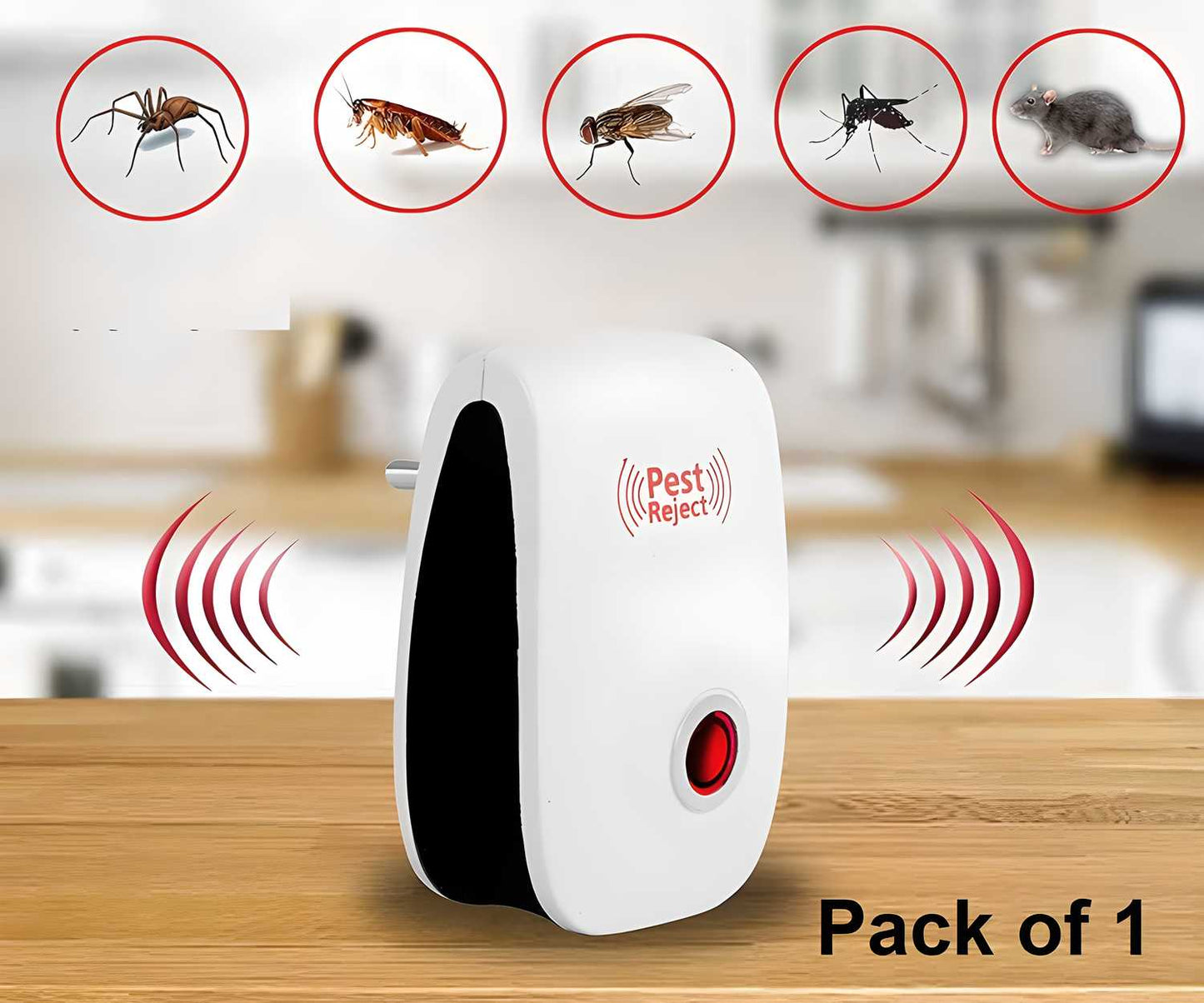 Pest Repeller- Ultrasonic Pest Repeller for Mosquito, Cockroaches, etc Insect Pest Control Electric Pest Repelling (Pack of 1)