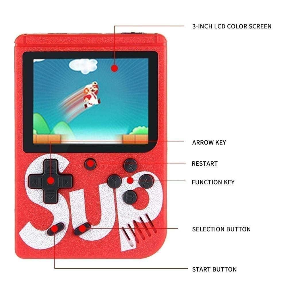 400 in 1 Sup Video Games Portable, Led Screen and USB Rechargeable, Handheld Console.