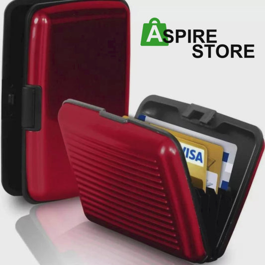 MAESTRA Aluminium Card Wallet 6 Card Holder (Set of 1, Maroon, Multicolor)